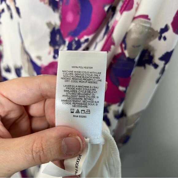 Express Womens Size XS Purple Floral Sundress White Surplice Sleeveless Wedding - Picture 8 of 9